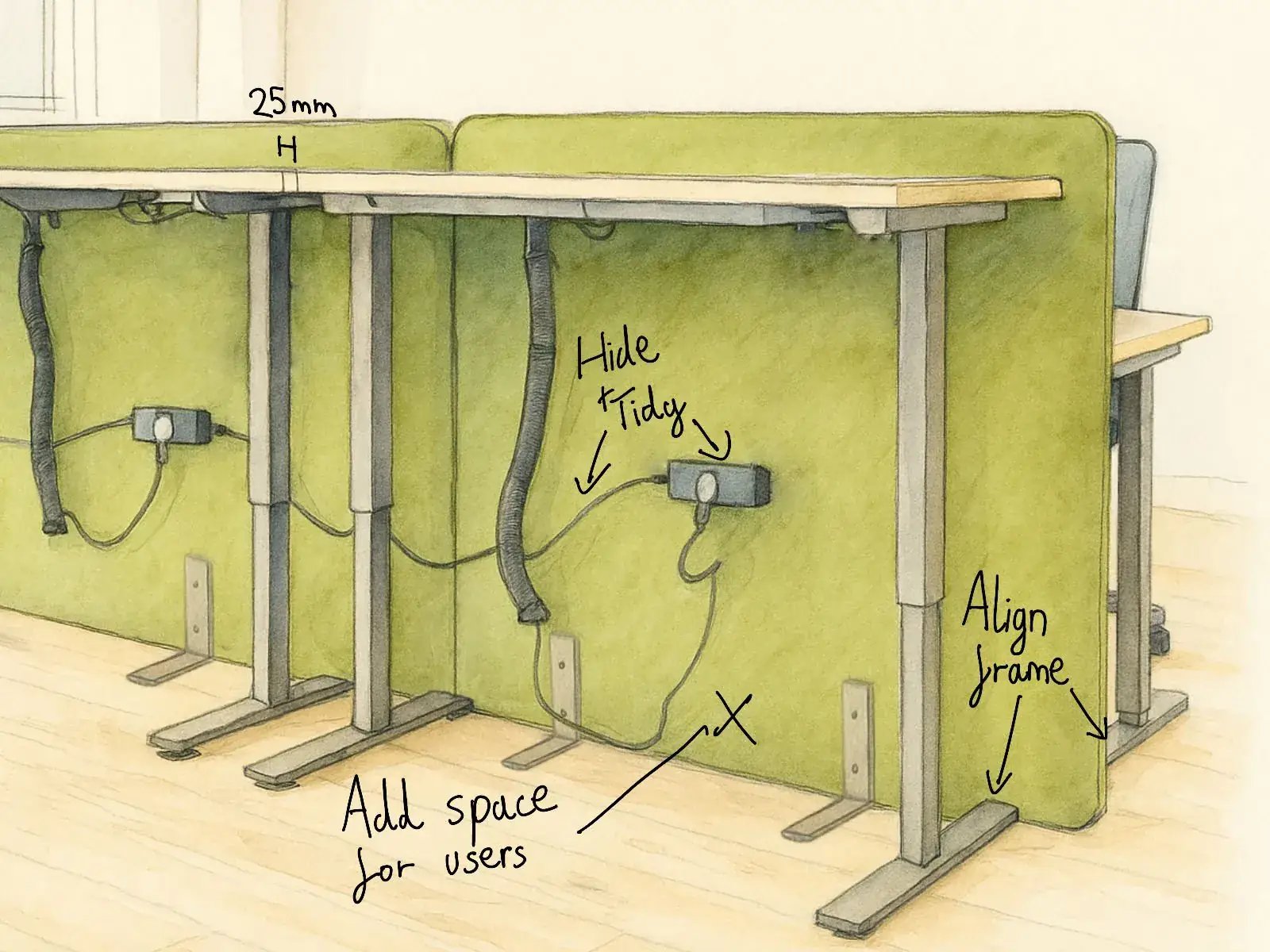 Initial scoping sketch for custom furniture project