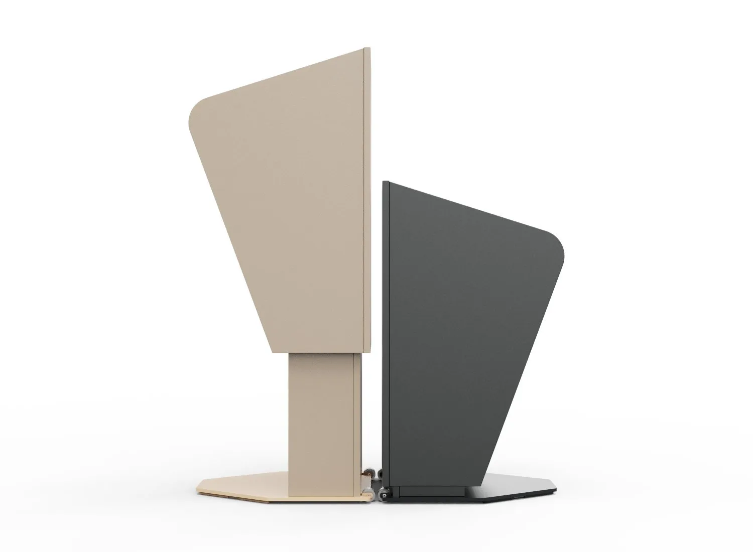 H.A.L. mobile lectern shown in different finish options