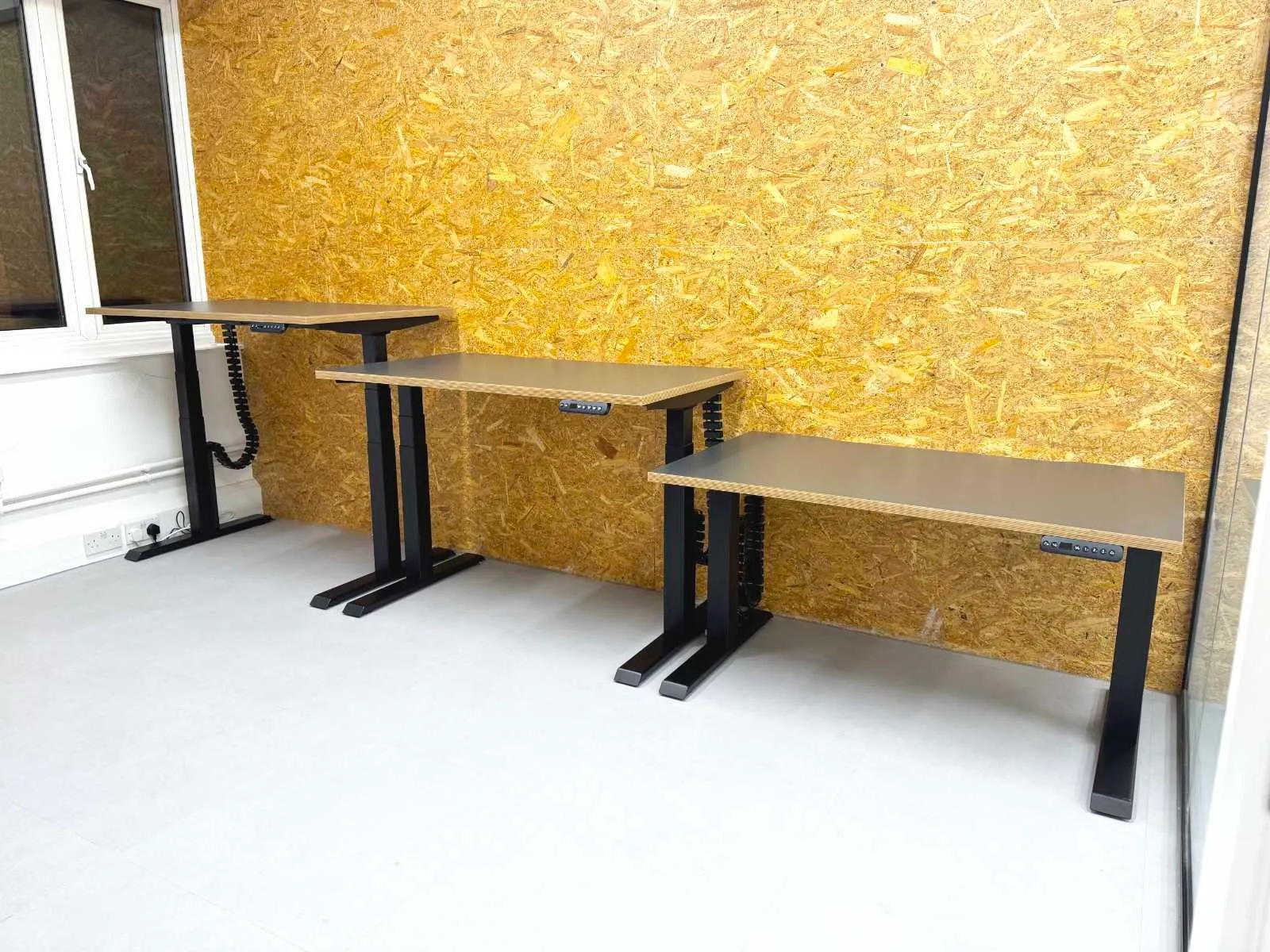 R!se sit-stand desks in London co-working space with natural light